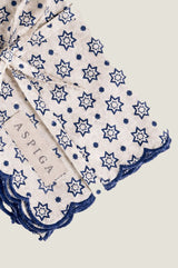 Block Print Christmas Napkins | Blue/White