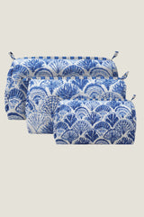 Printed Washbag Set | Shell Blue/White