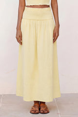 Brady Organic Cotton Cheesecloth Skirt | Soft Yellow
