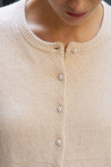 Alpaca Blend Long Sleeve Cardigan | Cream