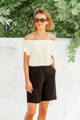 Ilana Frill Organic Cotton Gauze Top | Cream