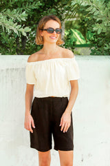 Ilana Frill Organic Cotton Gauze Top | Cream