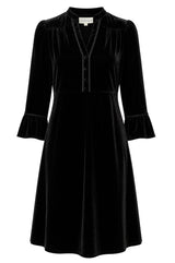Elsie Short Velvet Dress | Black