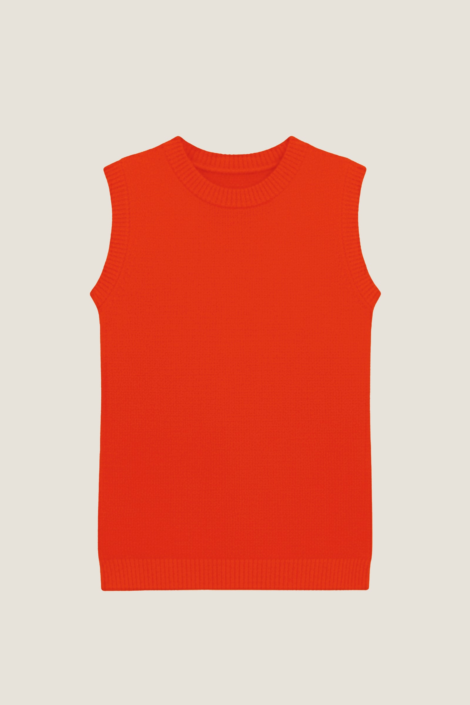 Aspiga Ladies Sustainable Merino Wool Short Knitted OrangeTank