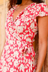 Demi EcoVero™ Wrap Dress | Blossom Pink/Cream