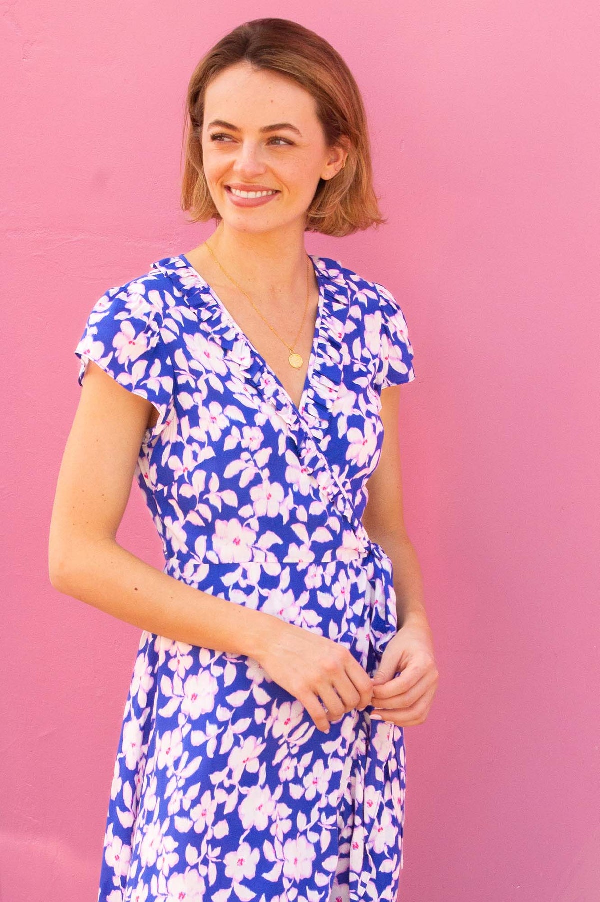 Robe En Soie 100% Aspesi - Imprimé Floral Lilas/violet/crème, Sans Manches, Taille UK10 (42)