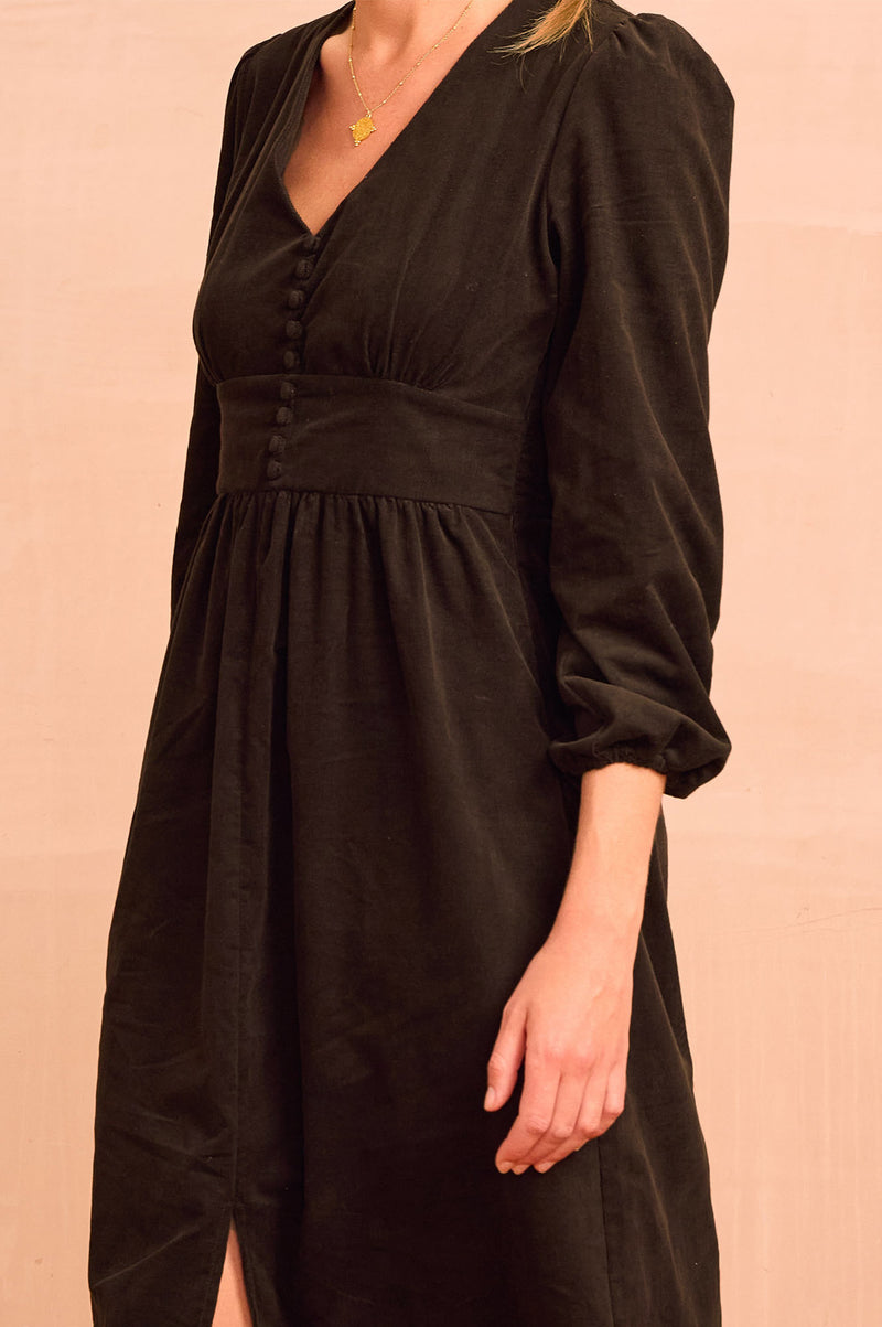 Marianne Corduroy Dress | Chocolate