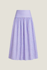 Stripe Dropped Waist Skirt | Blue/Red/White