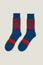 Stripe Wool Socks | Navy/Orange