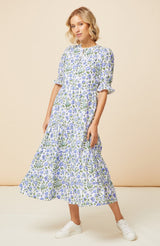 Cordelia Block Print Dress | Blue/Green