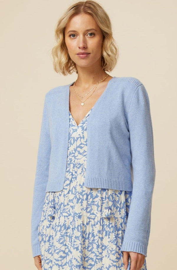 Aspiga Ladies Sustainable Edge To Edge Blue Cardigan