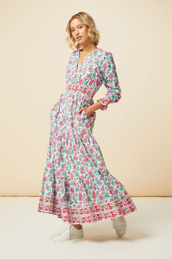 Billie Block Print Dress | Pink/Green
