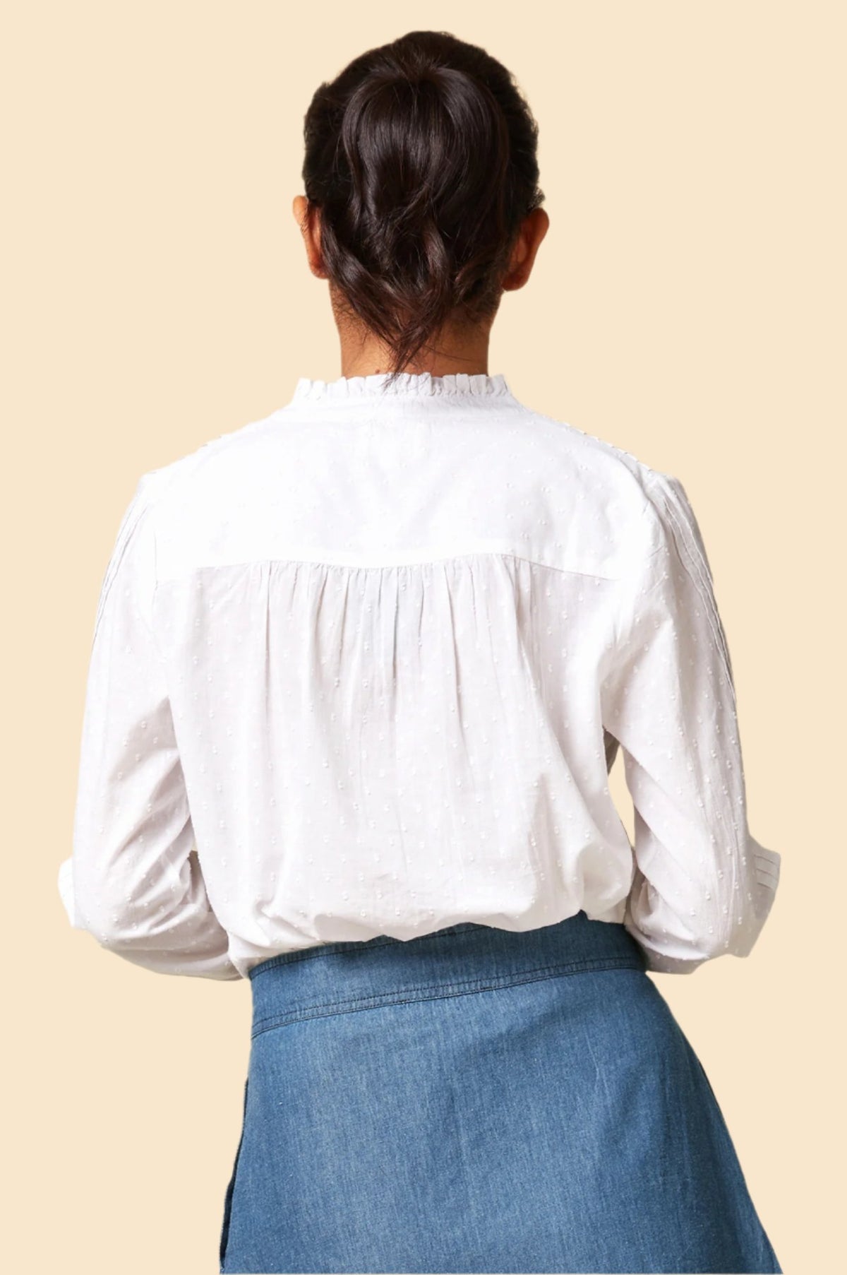 Aspiga Womens Sustainable Carrie Dobby Blouse Organic Cotton White