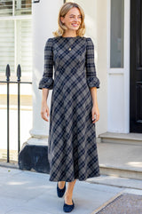 Elizabeth Check Dress | Blue/Grey