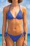 Triangle Recycled String Top and String Bikini Tie Side Bottoms | Lixus Flower Cobalt