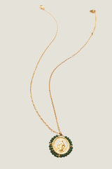 Santa Maria Necklace | Gold/Forest Green
