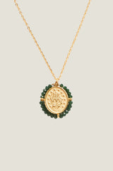 Santa Maria Necklace | Gold/Forest Green