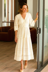 Freya Linen Blend Dress | Ivory