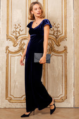 Lilah Velvet Maxi Dress | Navy