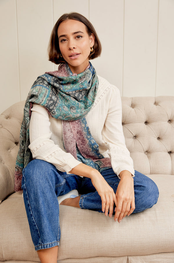 OMBRE Abstract Print Scarf | Multicoloured
