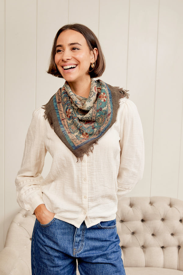 OMBRE Paisley Print square scarf | Multicoloured