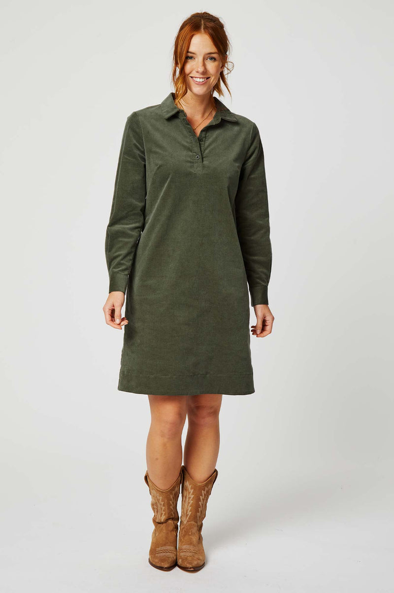 Toni Stretch Corduroy Dress | Khaki