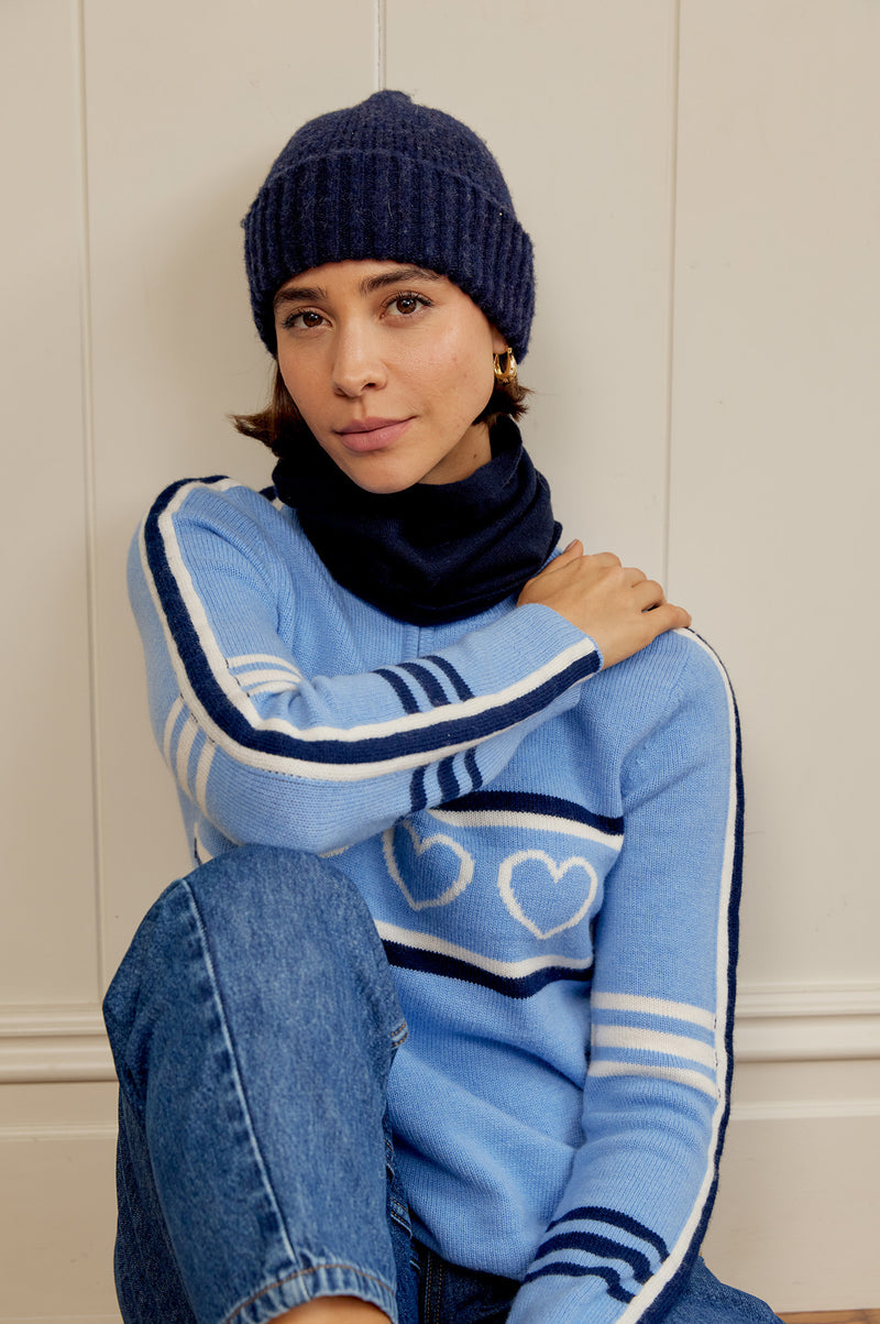 ROBERT MACKIE Rona Rib Knit Hat | Navy