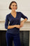 Metallic Knit V-Neck Jumper | Navy