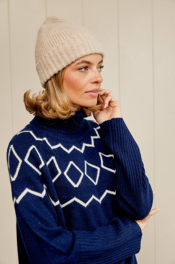 ROBERT MACKIE Rona Rib Knit Hat | Neutral