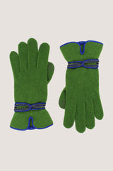 SANTACANA Touchscreen Wool & Cashmere Blend Gloves | Green/Navy