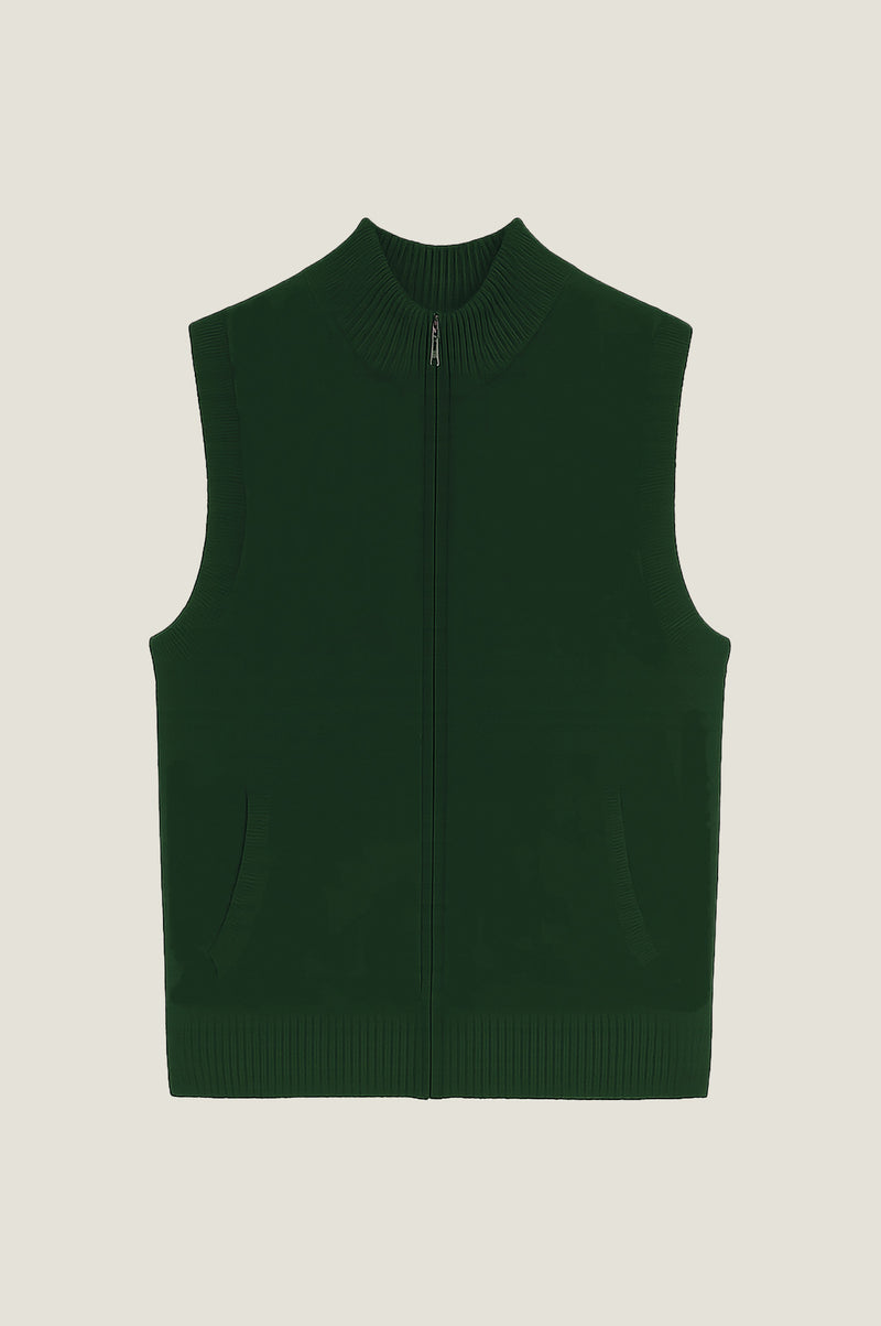 Aspiga Men's Sustainable Knitted Merino Wool Gilet Green | Wine