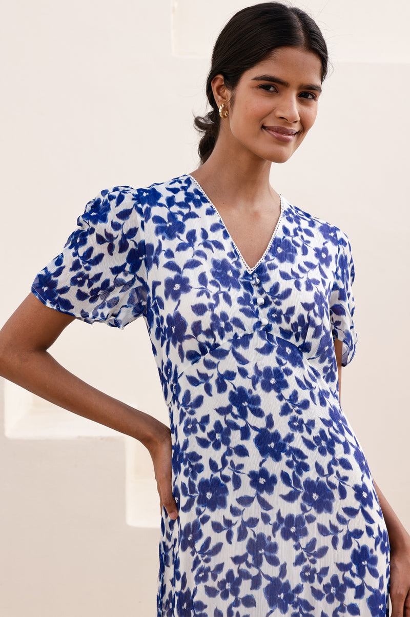 Ellery Dress | Blossom Cream/Navy