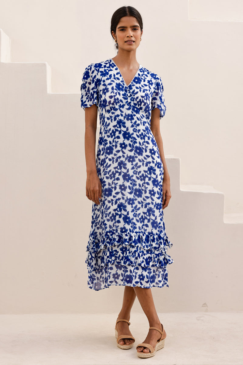 Ellery Dress | Blossom Cream/Navy