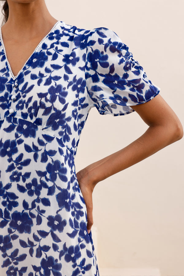Ellery Dress | Blossom Cream/Navy