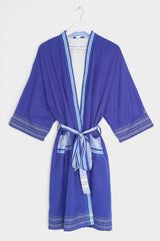 Unisex Kikoy and Towelling Dressing Gown | Blue - Aspiga