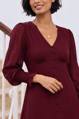 Long Sleeve Sally Anne Dress | Burgundy