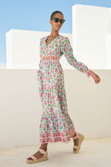 Billie Block Print Dress | Pink/Green