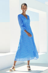 Long Sleeve Sally Anne Dress | Blue/Pink