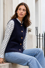 Borg Wool Blend Gilet | Navy