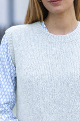 Alpaca Blend Knitted Tank | Ice Blue