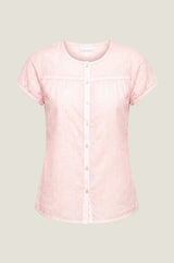 Lisbon Stripe Dobby Organic Cotton Blouse | Coral/White