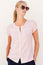 Lisbon Stripe Dobby Organic Cotton Blouse | Coral/White