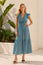 Lizzie Organic Cotton Stripe Dress | Teal/Blue