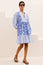 Marina Organic Cotton Print Mix Dress | Cobalt/White
