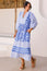 Martha Organic Cotton Print Mix Dress | Cobalt/White