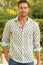 Men's Organic Cotton Shirt | Floral White/Colbalt/Turquoise