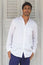 Men's Nehru Collar Linen Shirt | White