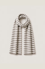 Merino Wool Stripe Scarf | Taupe/Cream