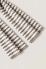Merino Wool Stripe Scarf | Taupe/Cream