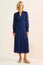 Plain V Neck Chiffon Dress | Navy